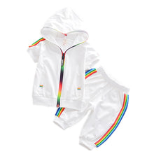 將圖片載入圖庫檢視器 Summer Baby Colorful Hoodies Shorts 2Pcs/sets
