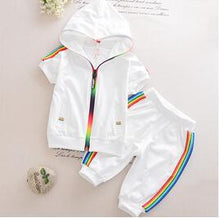 Cargar imagen en el visor de la galería, Summer Baby Colorful Hoodies Shorts 2Pcs/sets
