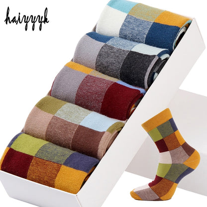 Colorful Square Happy Dress Socks