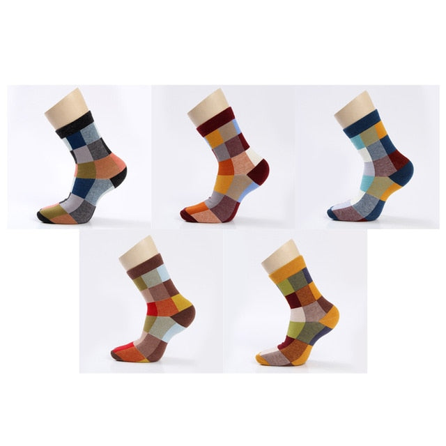 Colorful Square Happy Dress Socks