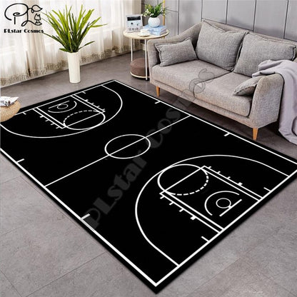 Carpet 3D Basketball Larger Mat Flannel Velvet Memory soft Rug Play Game Mats Baby Craming Bed Area Rugs Parlor Decor 015