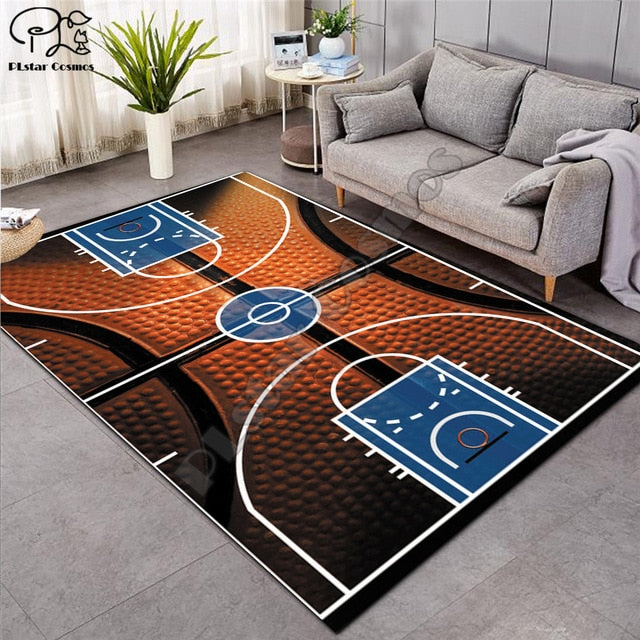 Carpet 3D Basketball Larger Mat Flannel Velvet Memory soft Rug Play Game Mats Baby Craming Bed Area Rugs Parlor Decor 015
