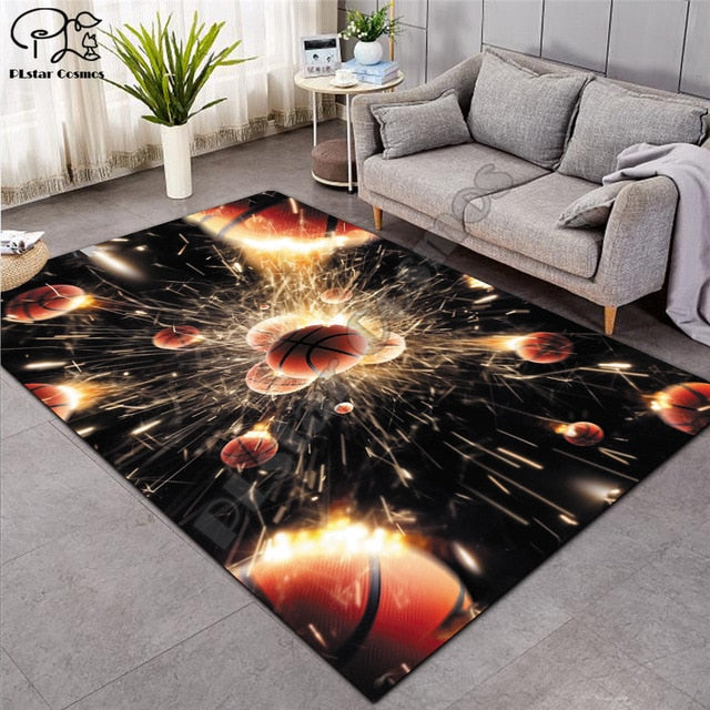 Carpet 3D Basketball Larger Mat Flannel Velvet Memory soft Rug Play Game Mats Baby Craming Bed Area Rugs Parlor Decor 015