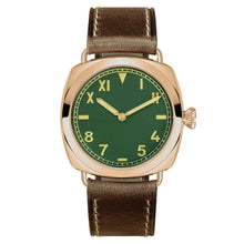 Load image into Gallery viewer, San Martin Vintage Bronze Fashion Simple Automatic Men&#39;s Mechanical Watch 200M Water Resistant Holvin Leather Strap Relojes
