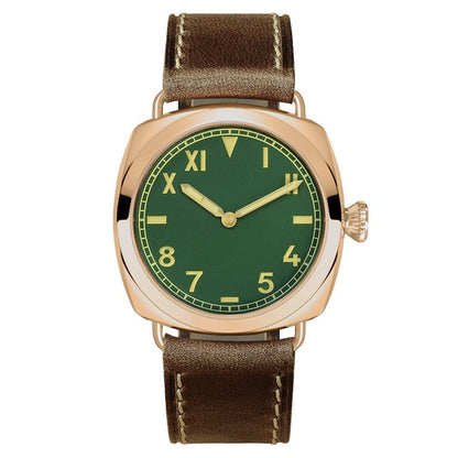 San Martin Vintage Bronze Fashion Simple Automatic Men's Mechanical Watch 200M Water Resistant Holvin Leather Strap Relojes