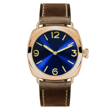 Load image into Gallery viewer, San Martin Vintage Bronze Fashion Simple Automatic Men&#39;s Mechanical Watch 200M Water Resistant Holvin Leather Strap Relojes
