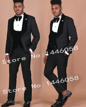 Load image into Gallery viewer, SZMANLIZI Mens Wedding Suits 2019 Italian Design Custom Made Black Smoking Tuxedo Jacket 3 Piece Groom Terno Suits For Men
