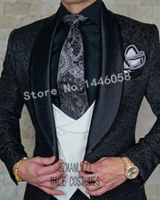 Load image into Gallery viewer, SZMANLIZI Mens Wedding Suits 2019 Italian Design Custom Made Black Smoking Tuxedo Jacket 3 Piece Groom Terno Suits For Men
