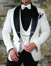 Load image into Gallery viewer, SZMANLIZI Mens Wedding Suits 2019 Italian Design Custom Made Black Smoking Tuxedo Jacket 3 Piece Groom Terno Suits For Men
