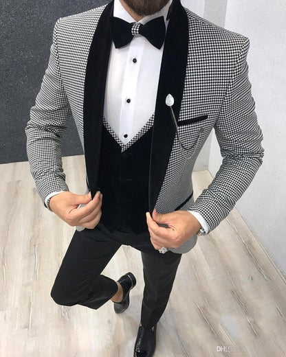 SZMANLIZI Mens Wedding Suits 2019 Italian Design Custom Made Black Smoking Tuxedo Jacket 3 Piece Groom Terno Suits For Men