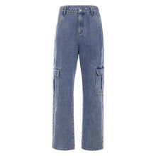 将图片加载到图库查看器，Weekeep Women&#39;s Pockets Patchwork High Waist Jeans
