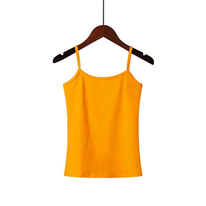 XS-3XL Spaghetti Strap Cami Women Fitness Cotton Tank Top Spring Summer Singlet Vest Stretch Undershirt Camisole Streetwear Tops