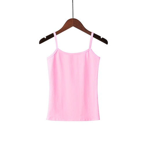 XS-3XL Spaghetti Strap Cami Women Fitness Cotton Tank Top Spring Summer Singlet Vest Stretch Undershirt Camisole Streetwear Tops