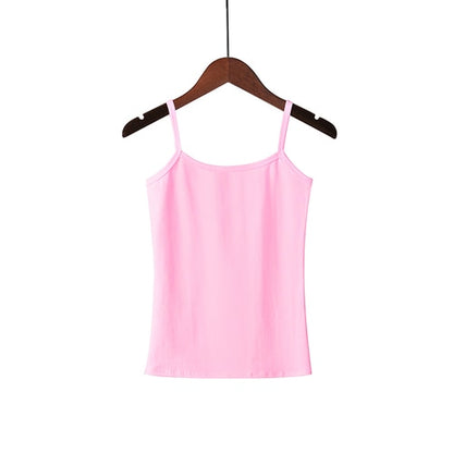 XS-3XL Spaghetti Strap Cami Women Fitness Cotton Tank Top Spring Summer Singlet Vest Stretch Undershirt Camisole Streetwear Tops