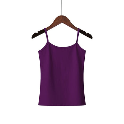 XS-3XL Spaghetti Strap Cami Women Fitness Cotton Tank Top Spring Summer Singlet Vest Stretch Undershirt Camisole Streetwear Tops