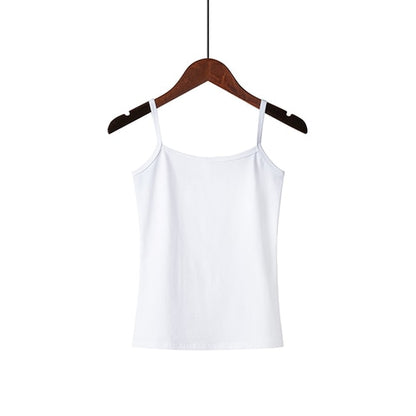 XS-3XL Spaghetti Strap Cami Women Fitness Cotton Tank Top Spring Summer Singlet Vest Stretch Undershirt Camisole Streetwear Tops