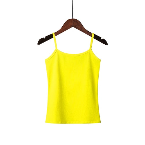 XS-3XL Spaghetti Strap Cami Women Fitness Cotton Tank Top Spring Summer Singlet Vest Stretch Undershirt Camisole Streetwear Tops