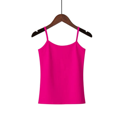 XS-3XL Spaghetti Strap Cami Women Fitness Cotton Tank Top Spring Summer Singlet Vest Stretch Undershirt Camisole Streetwear Tops
