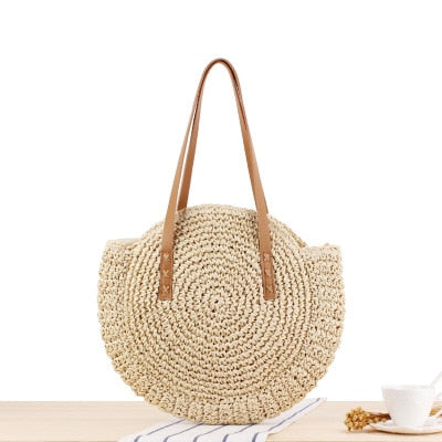 Round Straw Raffia circle Rattan bags