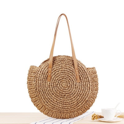 Round Straw Raffia circle Rattan bags