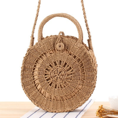 Round Straw Raffia circle Rattan bags