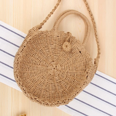 Round Straw Raffia circle Rattan bags