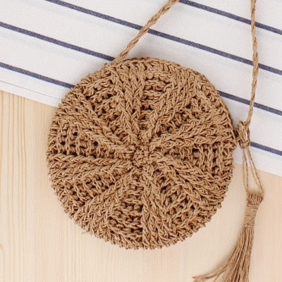 Round Straw Raffia circle Rattan bags