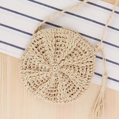 Round Straw Raffia circle Rattan bags