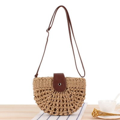 Round Straw Raffia circle Rattan bags