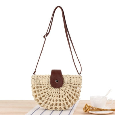 Round Straw Raffia circle Rattan bags