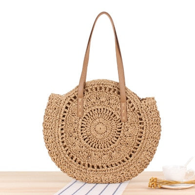 Round Straw Raffia circle Rattan bags