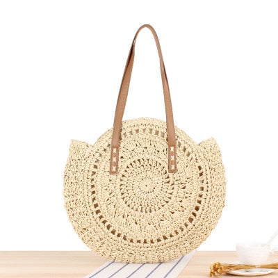 Round Straw Raffia circle Rattan bags