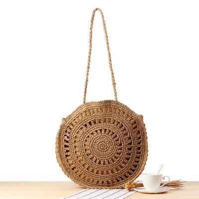 Round Straw Raffia circle Rattan bags