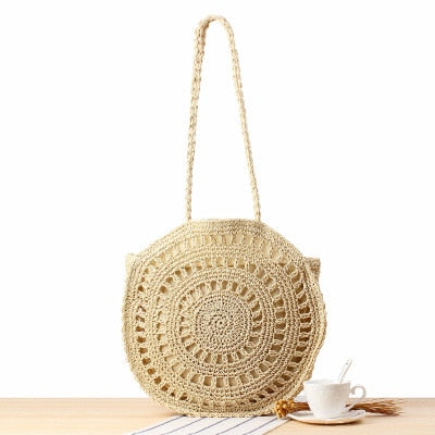 Round Straw Raffia circle Rattan bags