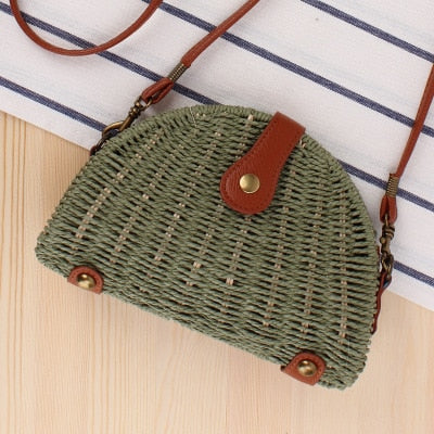 Round Straw Raffia circle Rattan bags