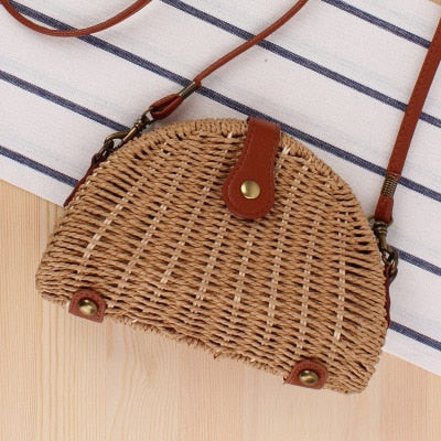 Round Straw Raffia circle Rattan bags