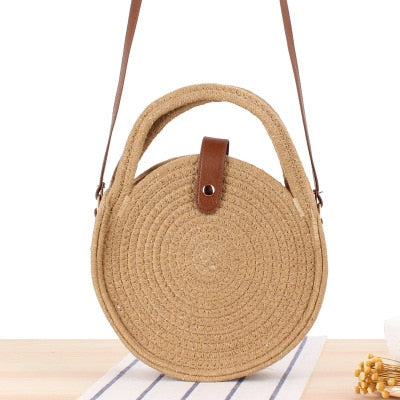 Round Straw Raffia circle Rattan bags