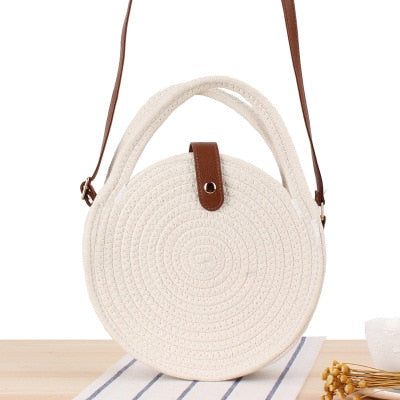 Round Straw Raffia circle Rattan bags