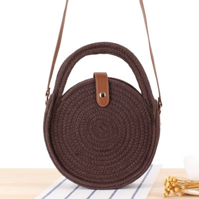 Round Straw Raffia circle Rattan bags