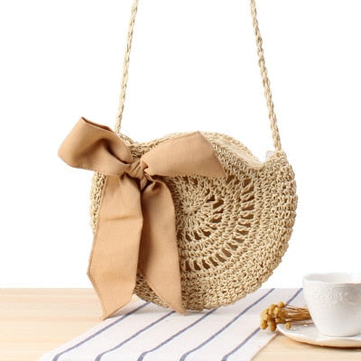 Round Straw Raffia circle Rattan bags