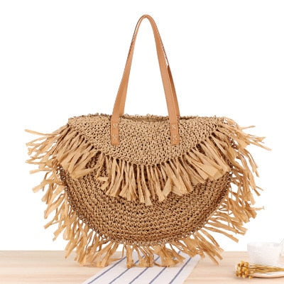 Round Straw Raffia circle Rattan bags