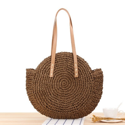 Round Straw Raffia circle Rattan bags