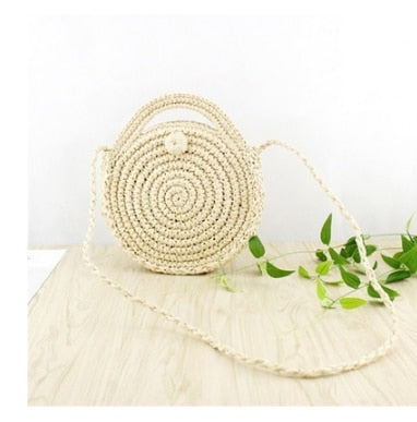 Round Straw Raffia circle Rattan bags