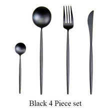 Load image into Gallery viewer, Gold Flatware Fork Knife Spoon Silverware Set
