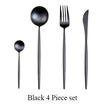 Gold Flatware Fork Knife Spoon Silverware Set