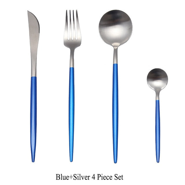 Gold Flatware Fork Knife Spoon Silverware Set