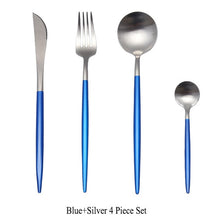 Load image into Gallery viewer, Gold Flatware Fork Knife Spoon Silverware Set
