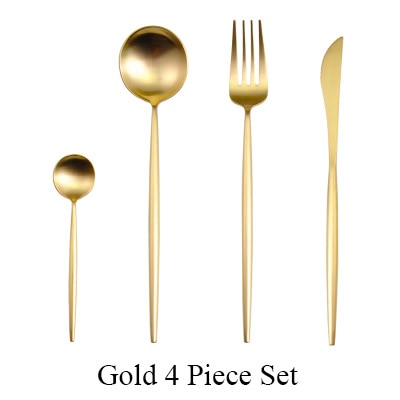 Gold Flatware Fork Knife Spoon Silverware Set