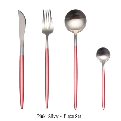 Gold Flatware Fork Knife Spoon Silverware Set