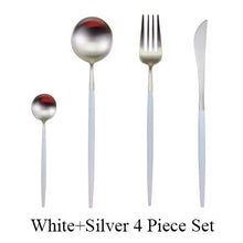 Load image into Gallery viewer, Gold Flatware Fork Knife Spoon Silverware Set
